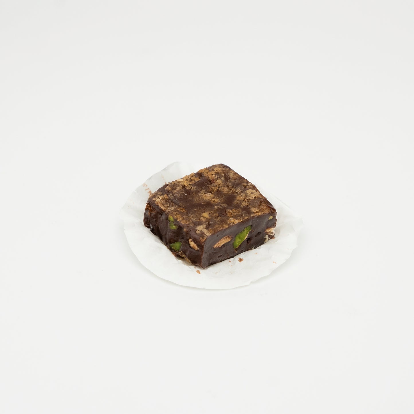 Chocolate Helva with pistachio filling 