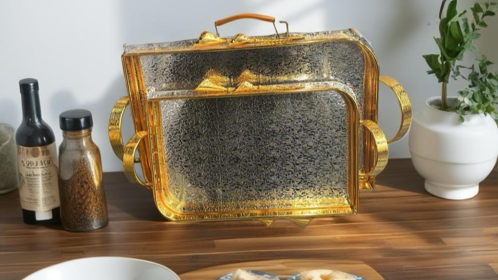 Luxury Gold Rectangle Tray Set – 10 Pieces (2lb)
