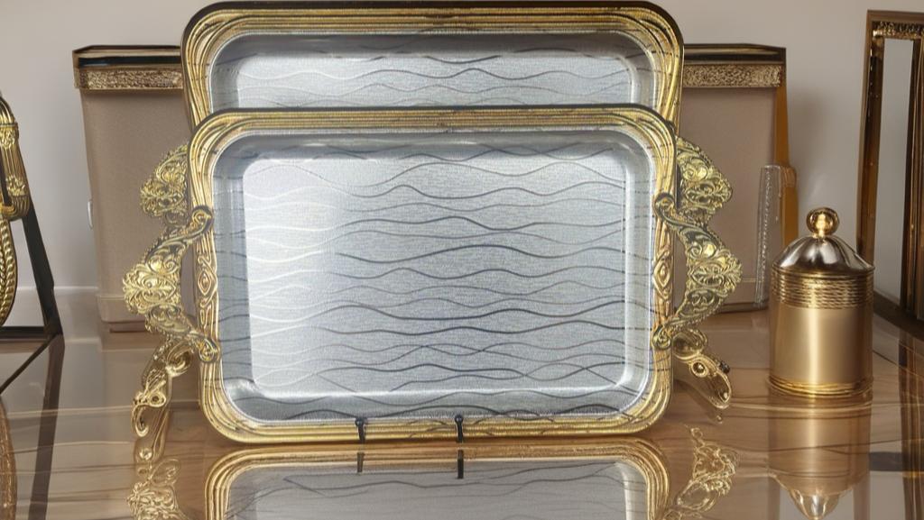 Luxury Large Elegant Wavy Tray Set – 10 Pieces (2lb)