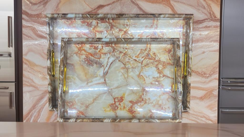 Luxury Marble Rectangle Tray Set – 10 Pieces (2lb)
