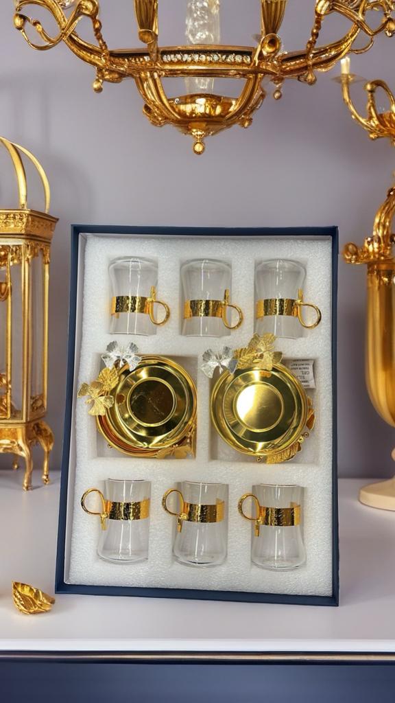 Luxury 24K Gold & Glass Tea Set