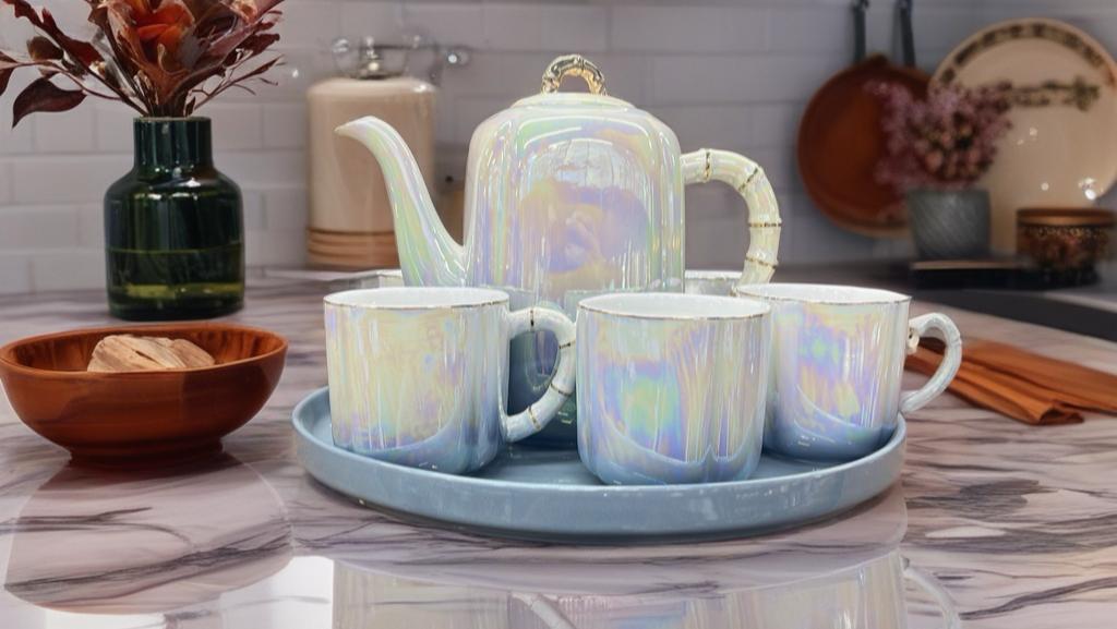 Iridescent Porcelain Tea Set
