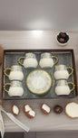 Gold & Silver Floral Tea Cup Set (10pcs)