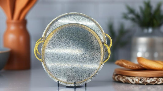 Luxury Gold Circle Tray Set – 10 Pieces (2lb)