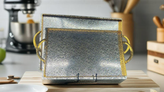 Luxury Gold & Silver Tray Set – 10 Pieces (2lb)