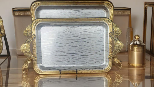 Luxury Large Elegant Wavy Tray Set – 10 Pieces (2lb)
