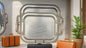 Luxury Silver Rectangle Waves Tray Set – 10 Pieces (2lb)