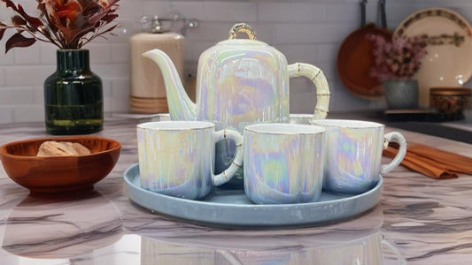 Iridescent Porcelain Tea Set