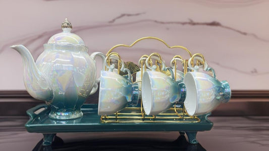 Marble Green Porcelain Tea Set
