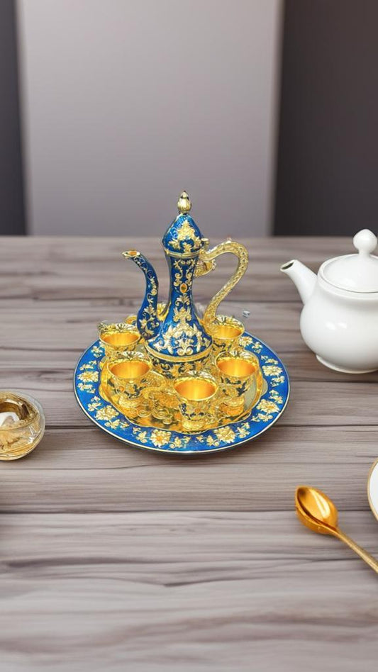 Blue & Gold Turkish-Style Tea Set