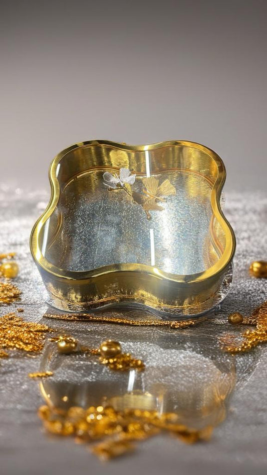 Luxury Clover-Shaped Golden Candy Holder