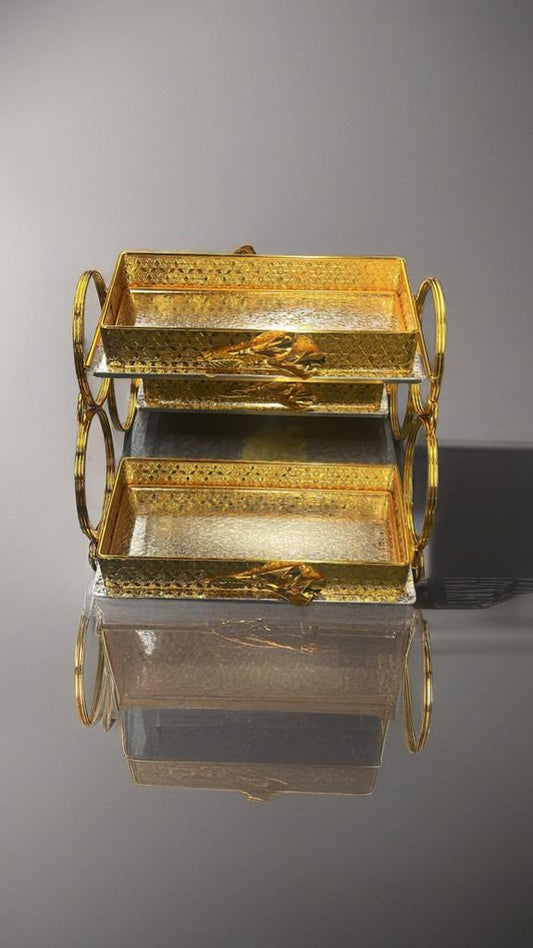 Luxury Golden Serving Basket