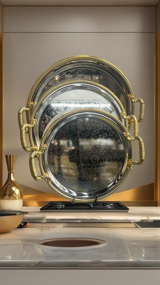 Luxury 3-Piece Circular Tray Set